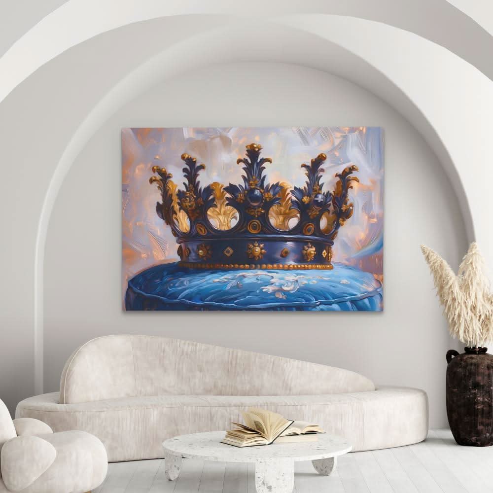 Royalty on a Pillow - Crown Art for Living Room