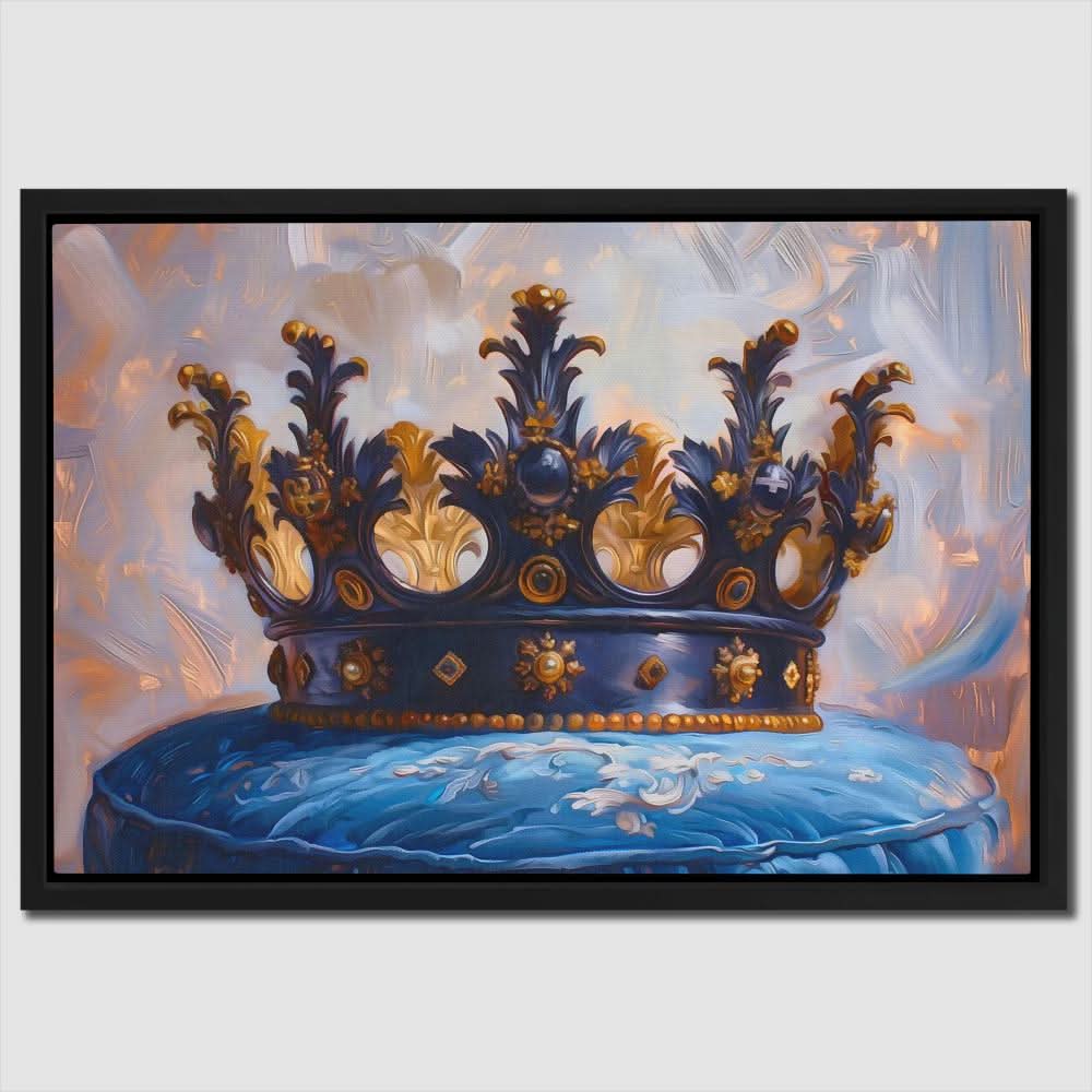 Royalty on a Pillow - Modern Blue Canvas Wall Art