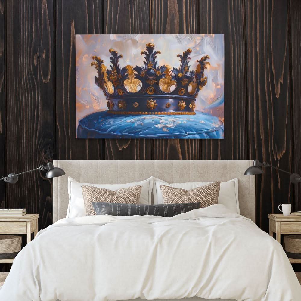 Royalty on a Pillow - Blue King and Queen Canvas Print