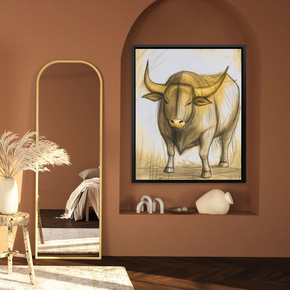 Rustic Strength - Beige Canvas Wall Art
