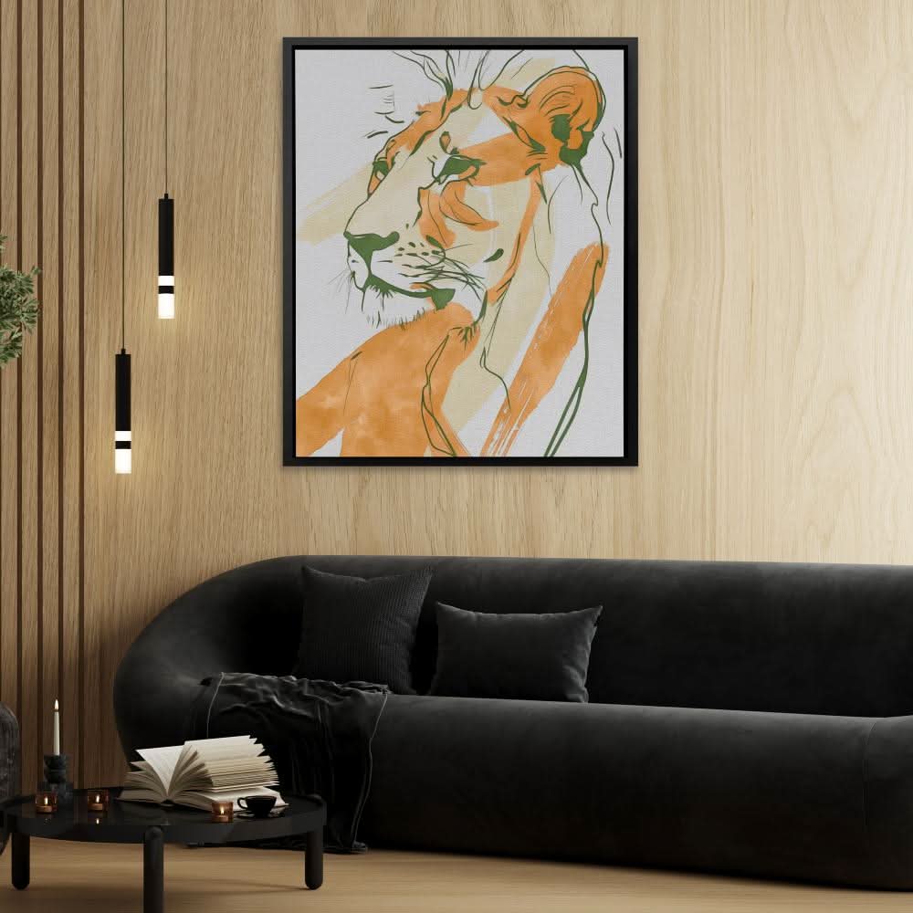Sacred Solitude - Brown Lion Canvas Print