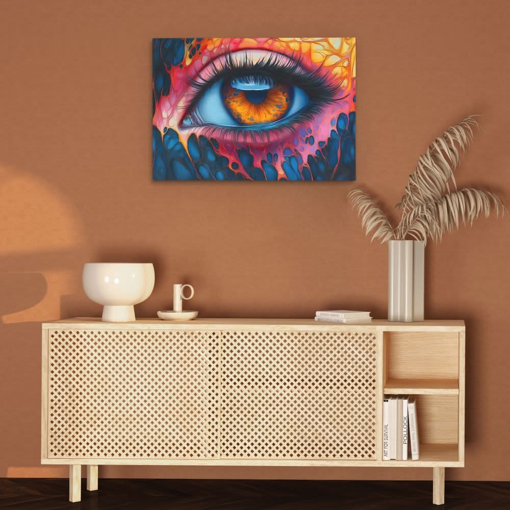 Sad Chaos - Blue Fuchsia Canvas Print