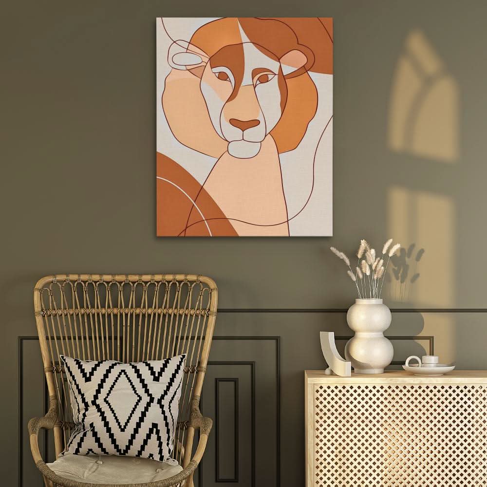 Safari King - Modern Brown Canvas Wall Art
