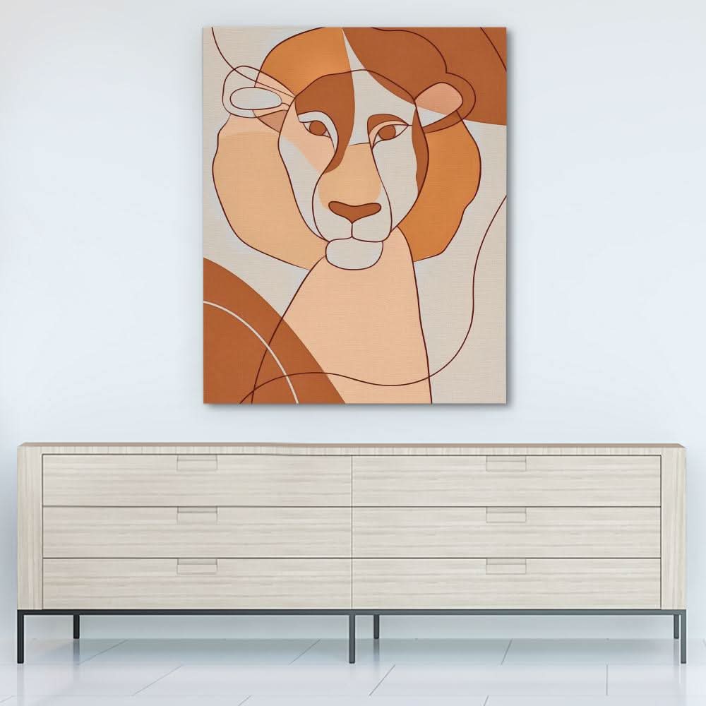Safari King - Beige Lion Canvas Print