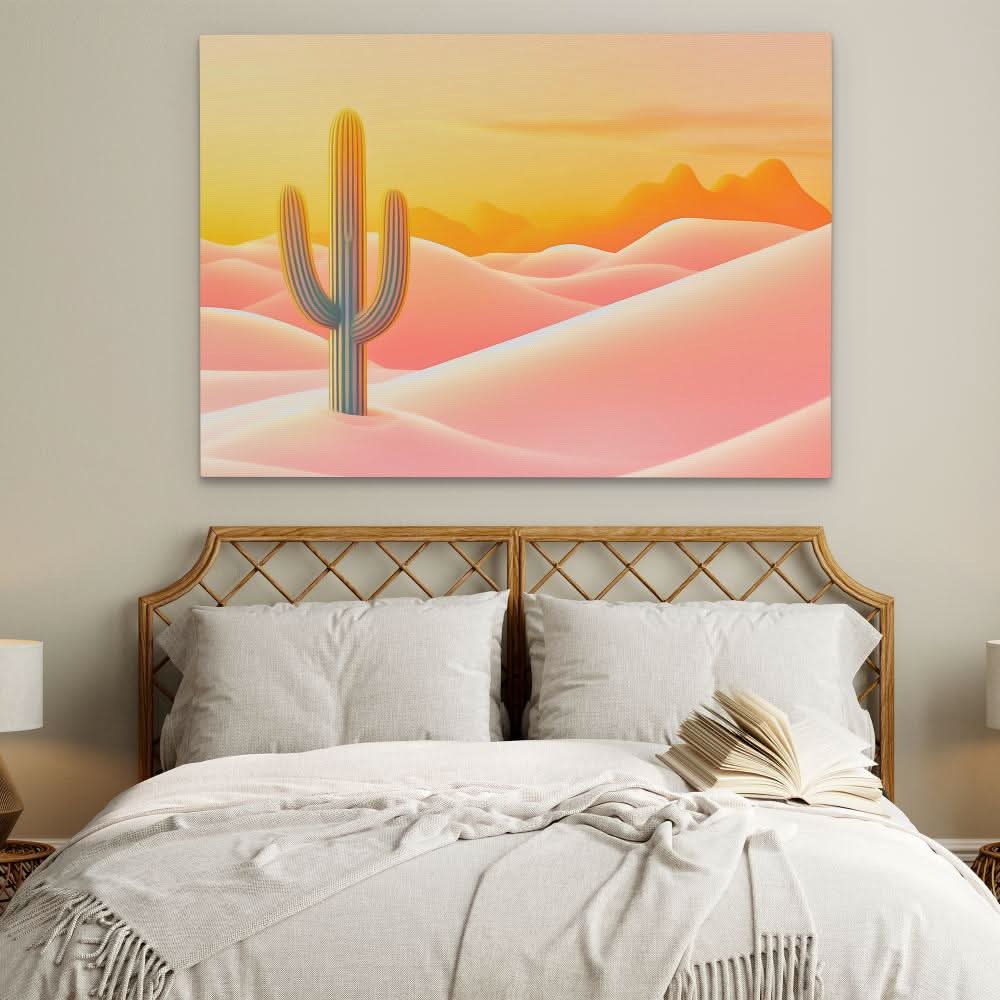 Saguaro at Sundown - Wall Art in Black Frame