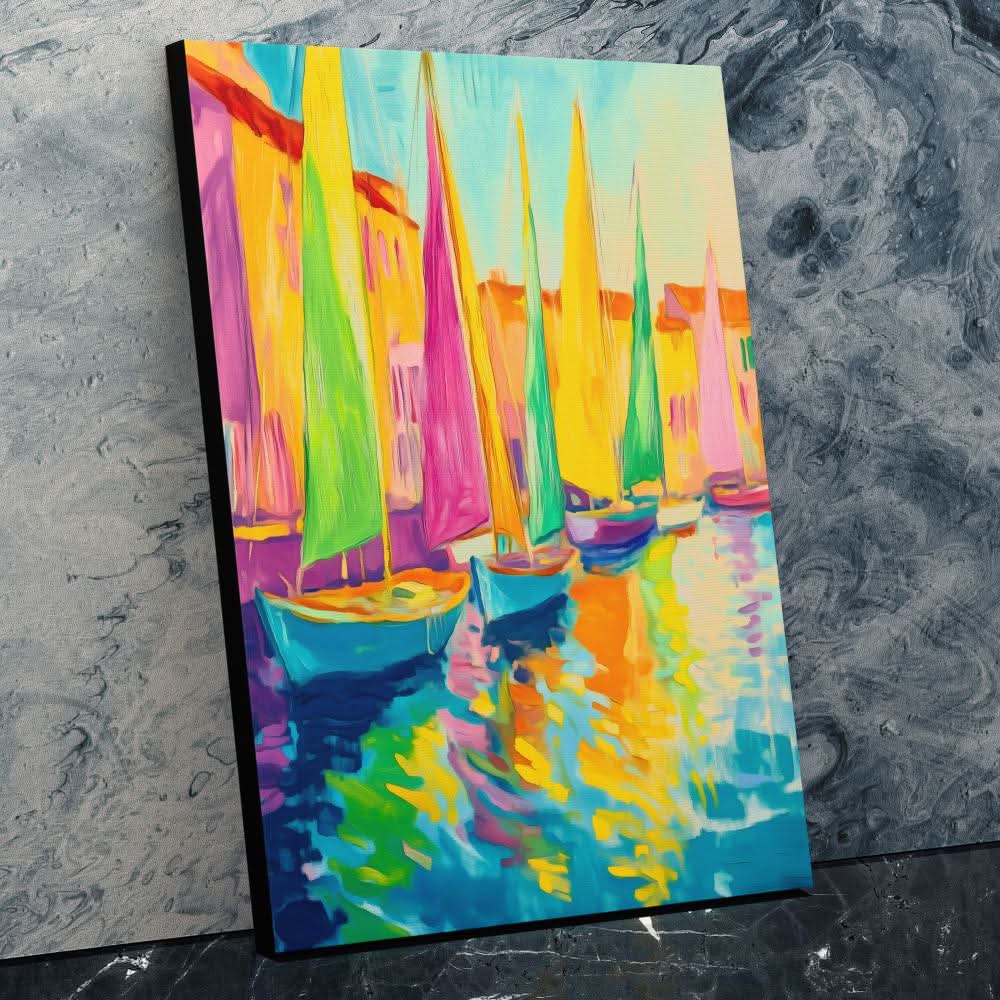 Sailing Spectrum - Wall Art in Black Frame