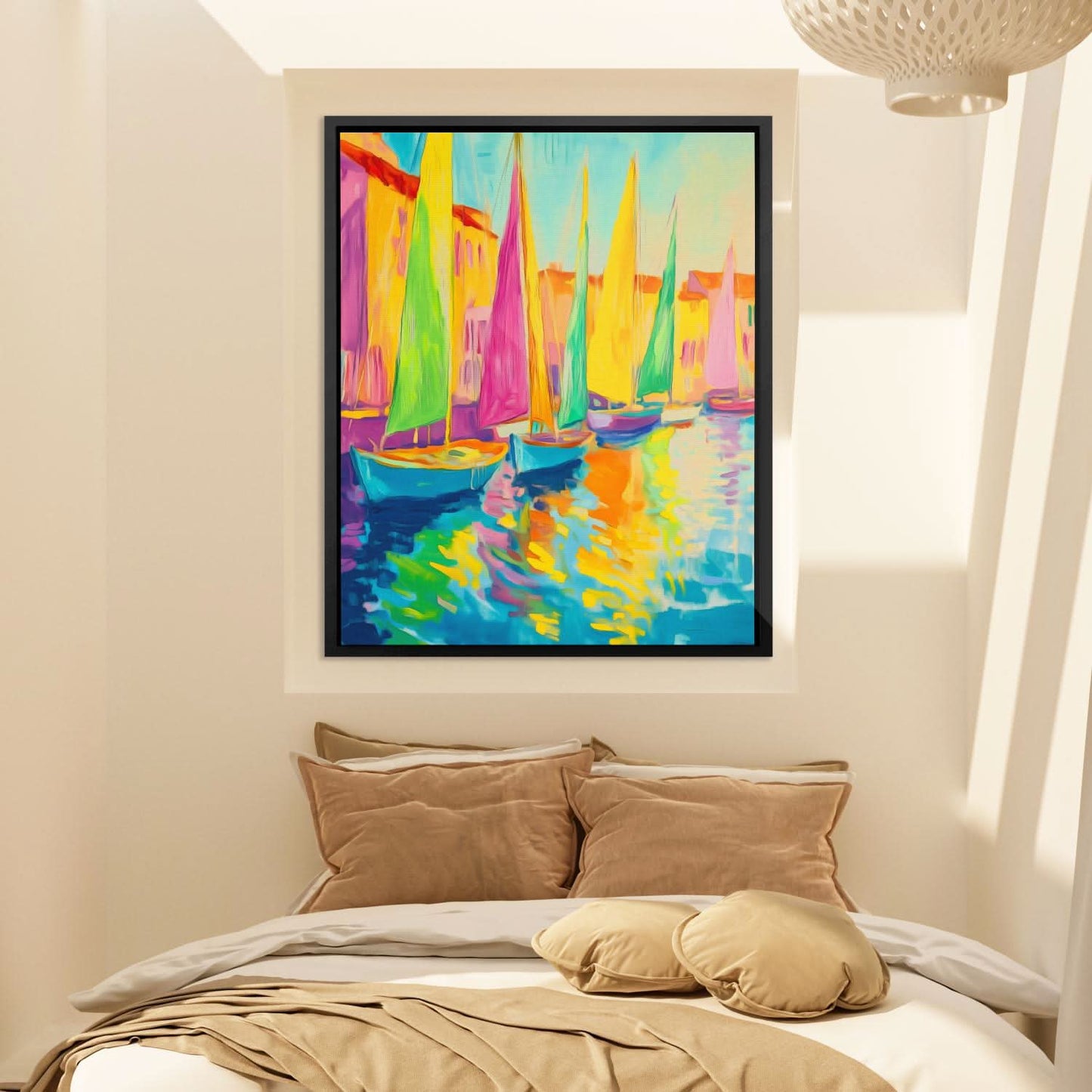 Sailing Spectrum - Colorful Boat Canvas Print