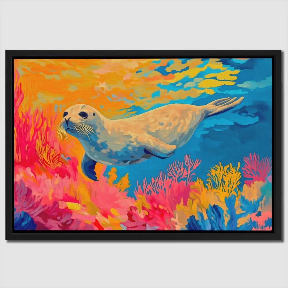 Saltwater Seal - Beach House Art for Bathroom