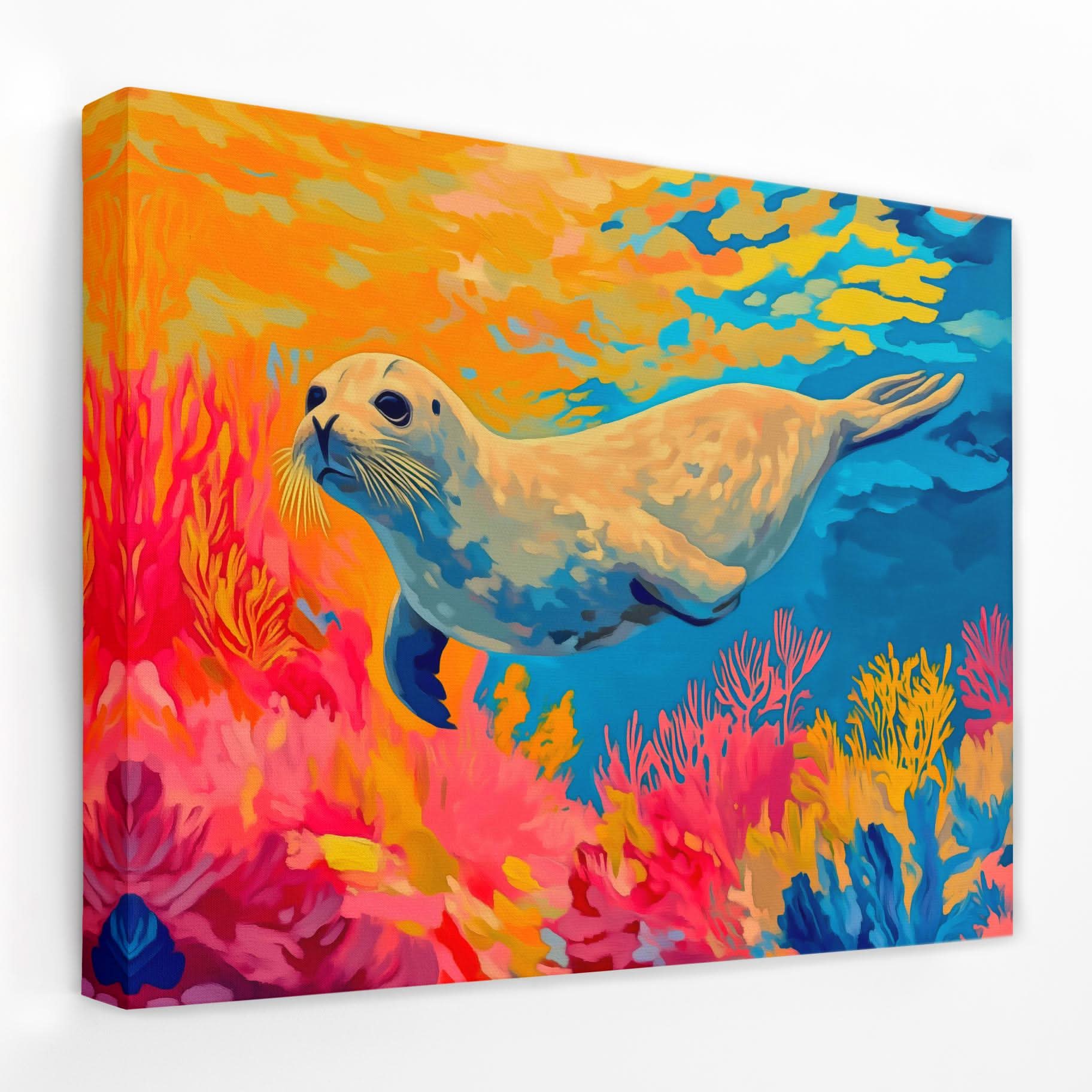 Saltwater Seal - Beach House Canvas Wall Art