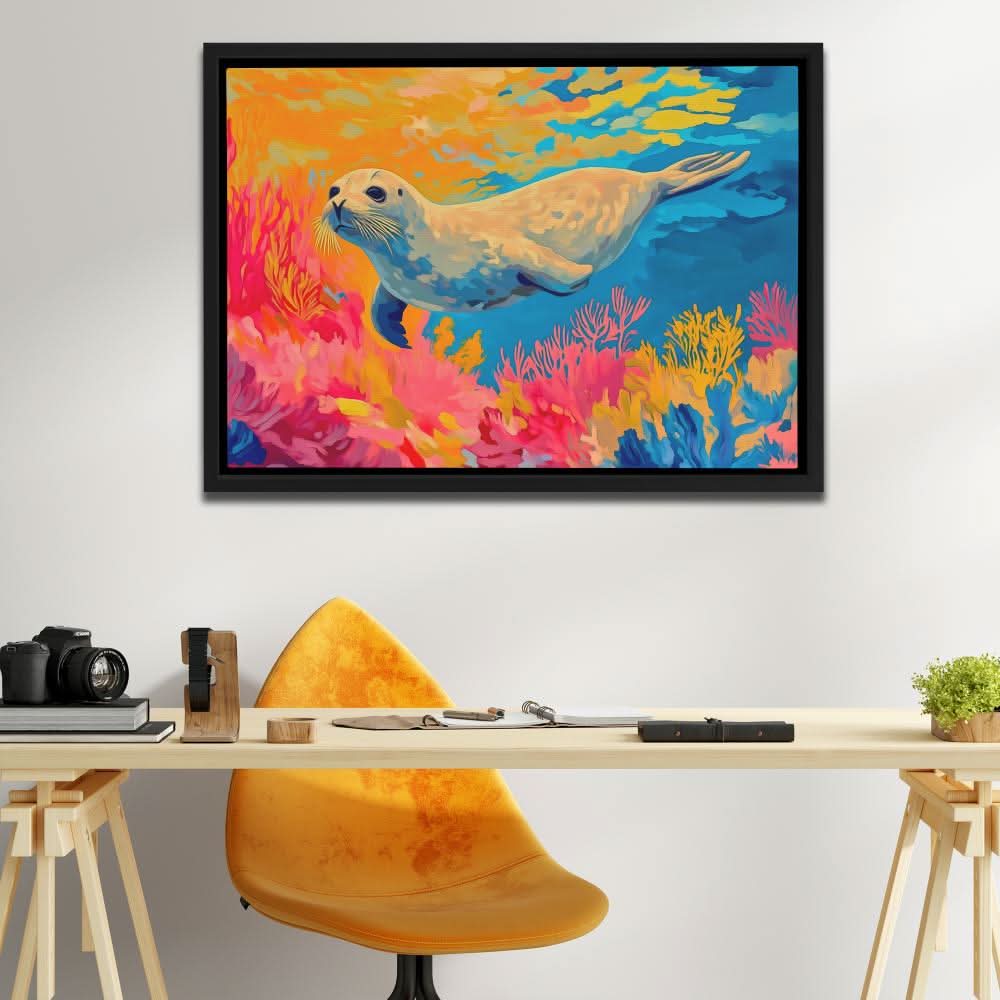 Saltwater Seal - Colorful Wall Art for Kids Room