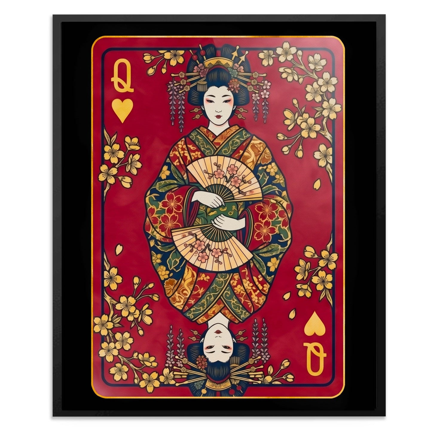 Samurai Queen Hearts Card