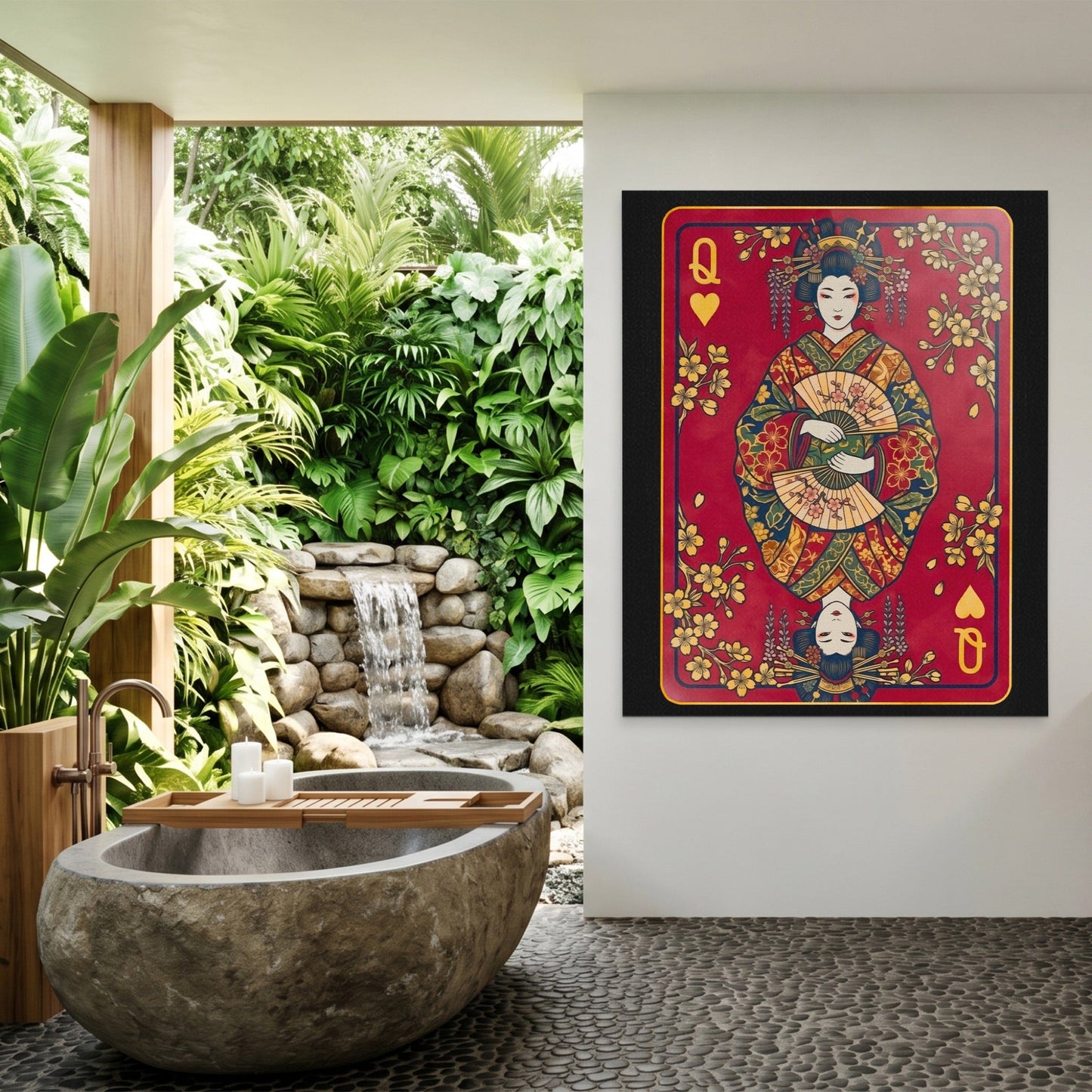 Samurai Queen Hearts Card
