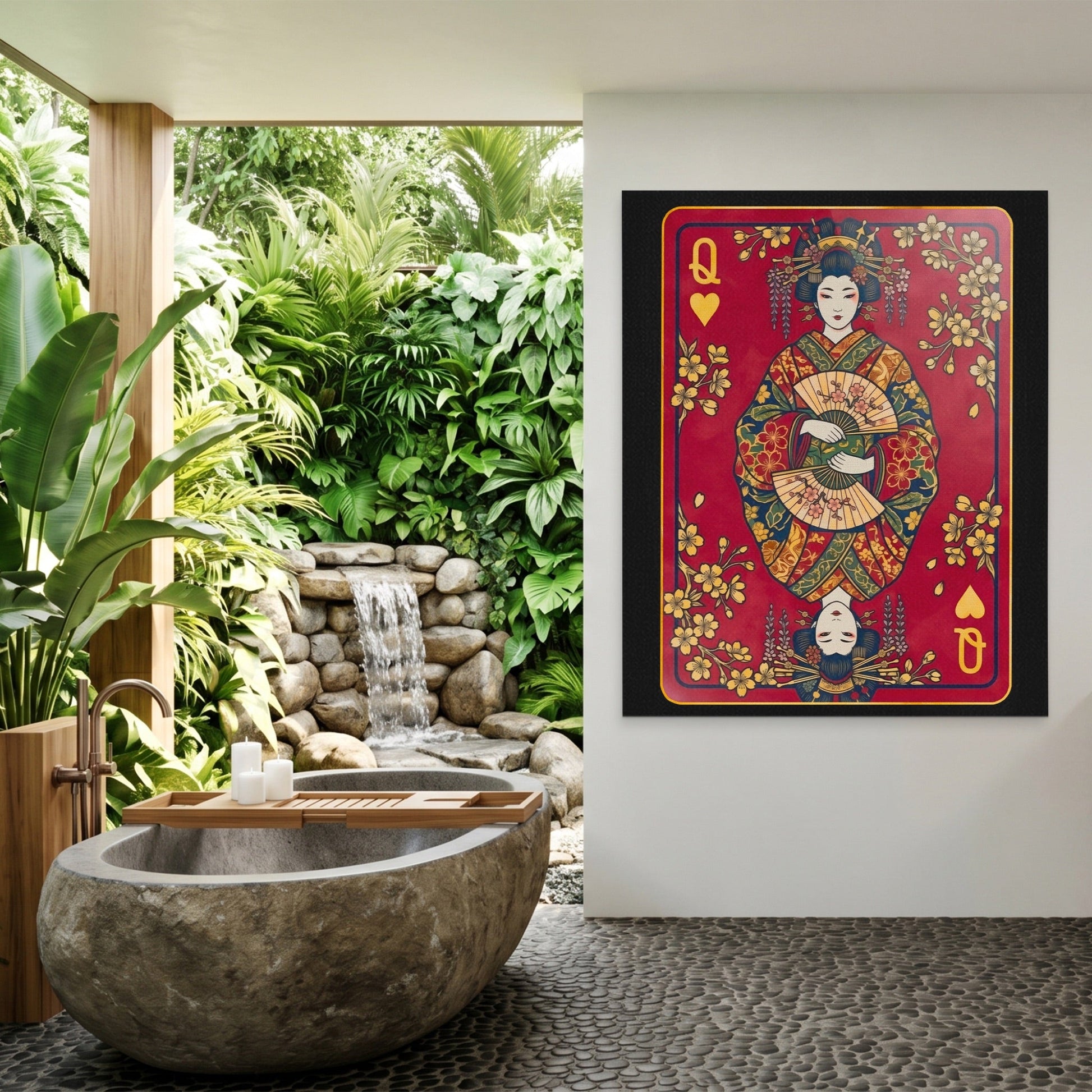 Samurai Queen Hearts Card