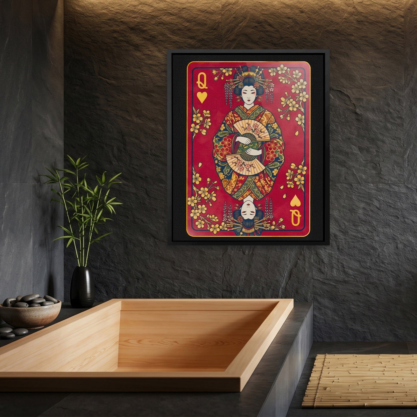 Samurai Queen Hearts Card
