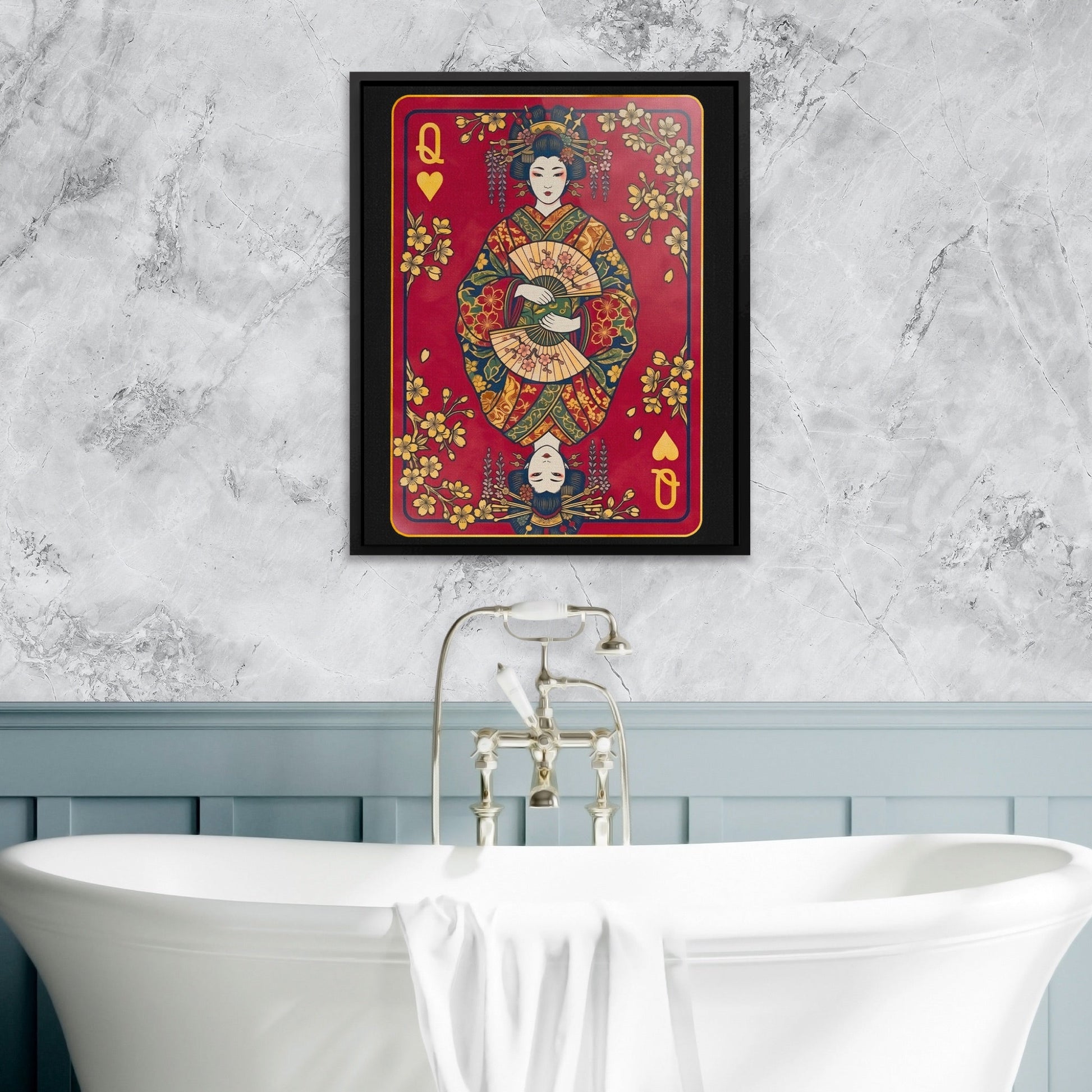 Samurai Queen Hearts Card