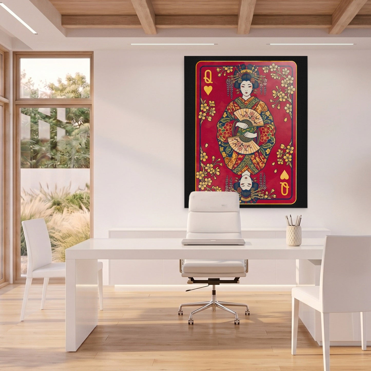 Samurai Queen Hearts Card