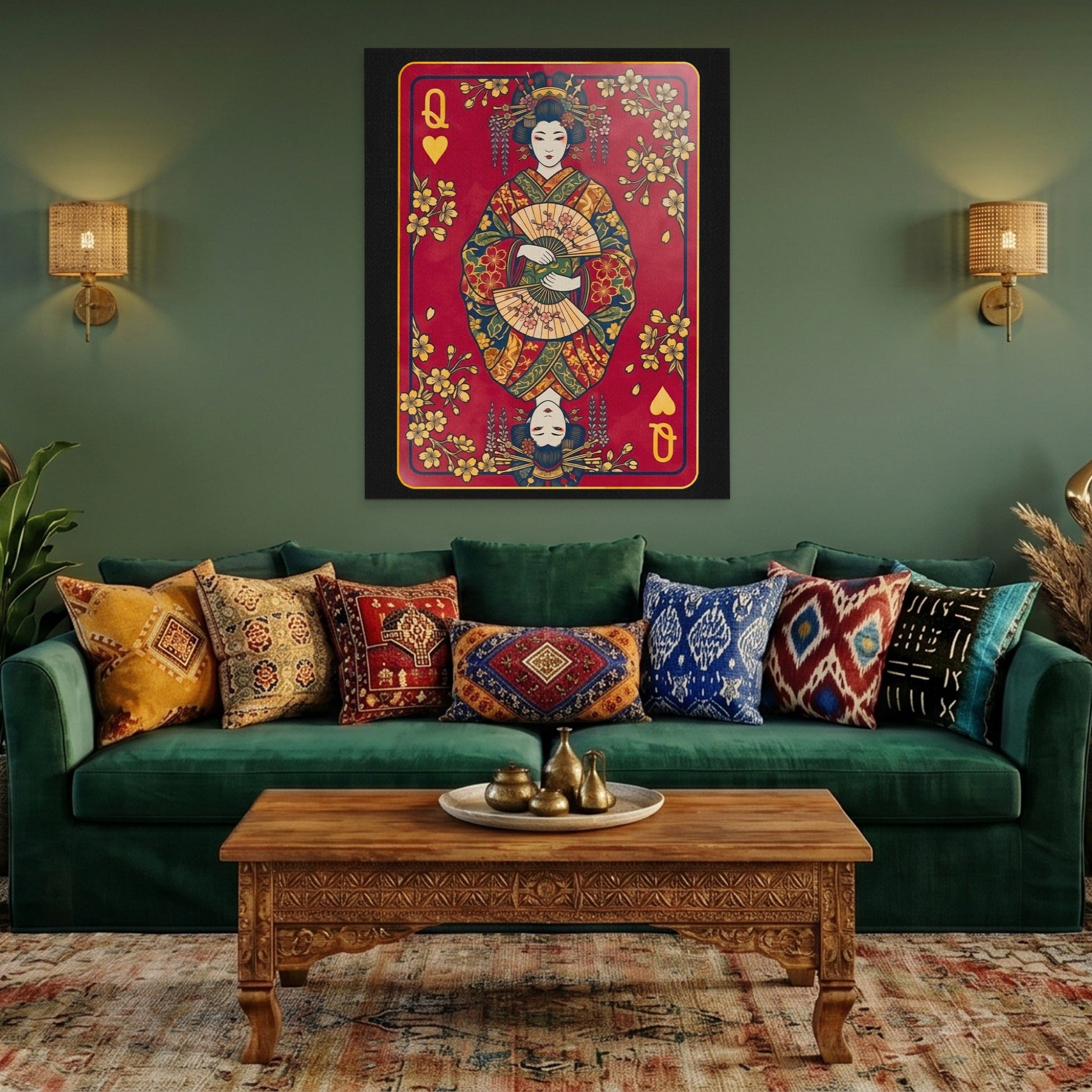 Samurai Queen Hearts Card