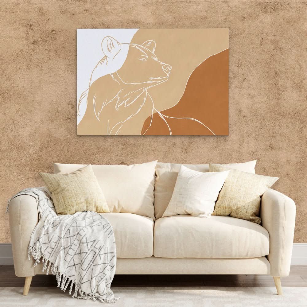 Sandy Bear - Nature Wall Art in Black Frame