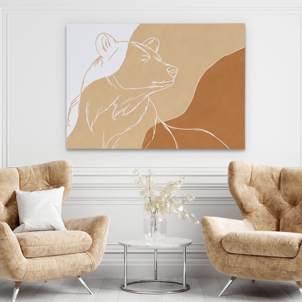 Sandy Bear - Earth Tones Wall Art for Hallway