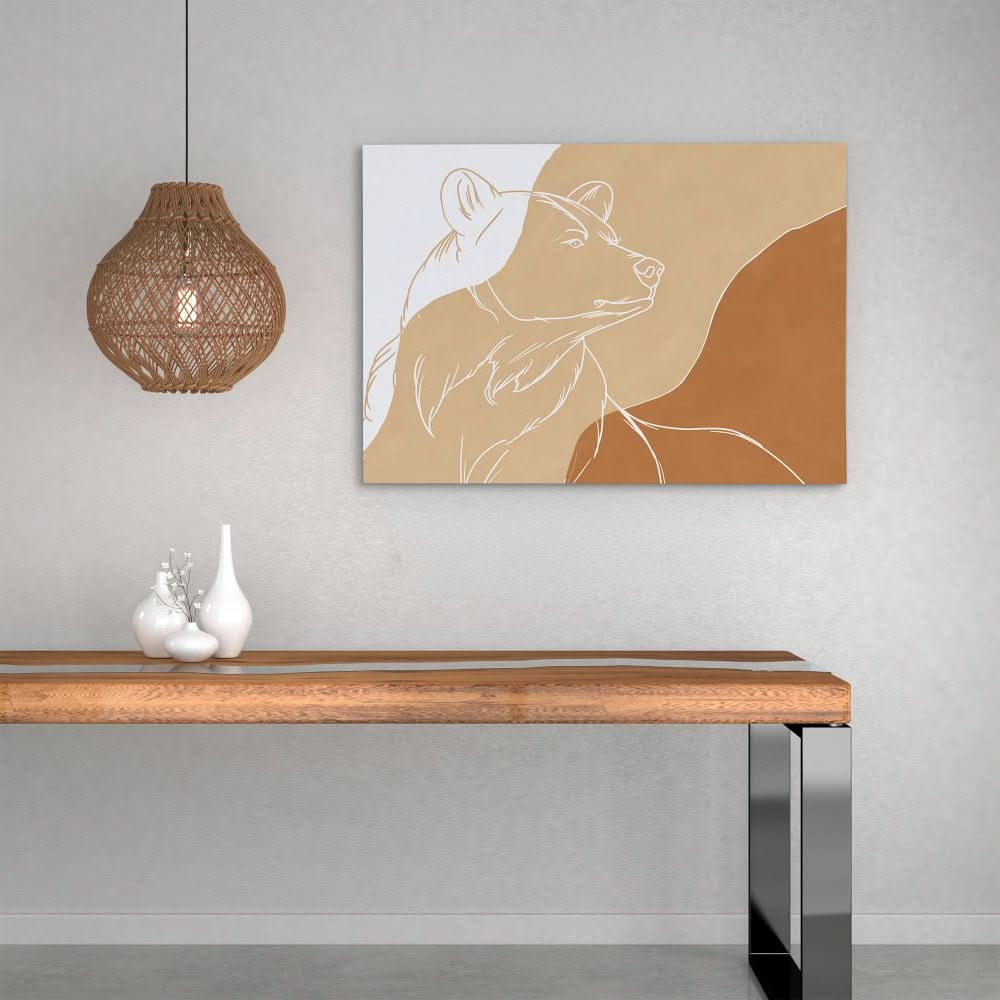 Sandy Bear - Large Minimalist Canvas Print