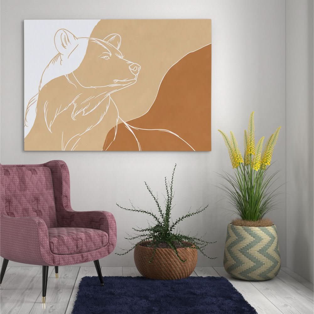 Sandy Bear - Modern Neutral Canvas Wall Art