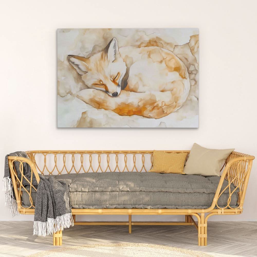 Sandy Fox - Beige Canvas Wall Art