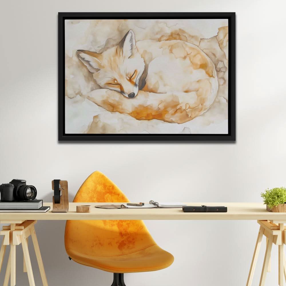 Sandy Fox - Beige Wall Art for Nursery