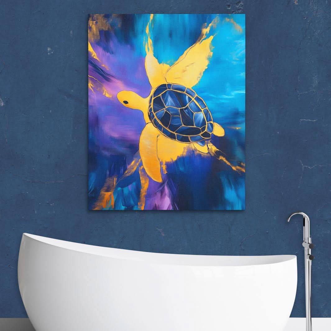 Sapphire Current - Wall Art in Black Frame