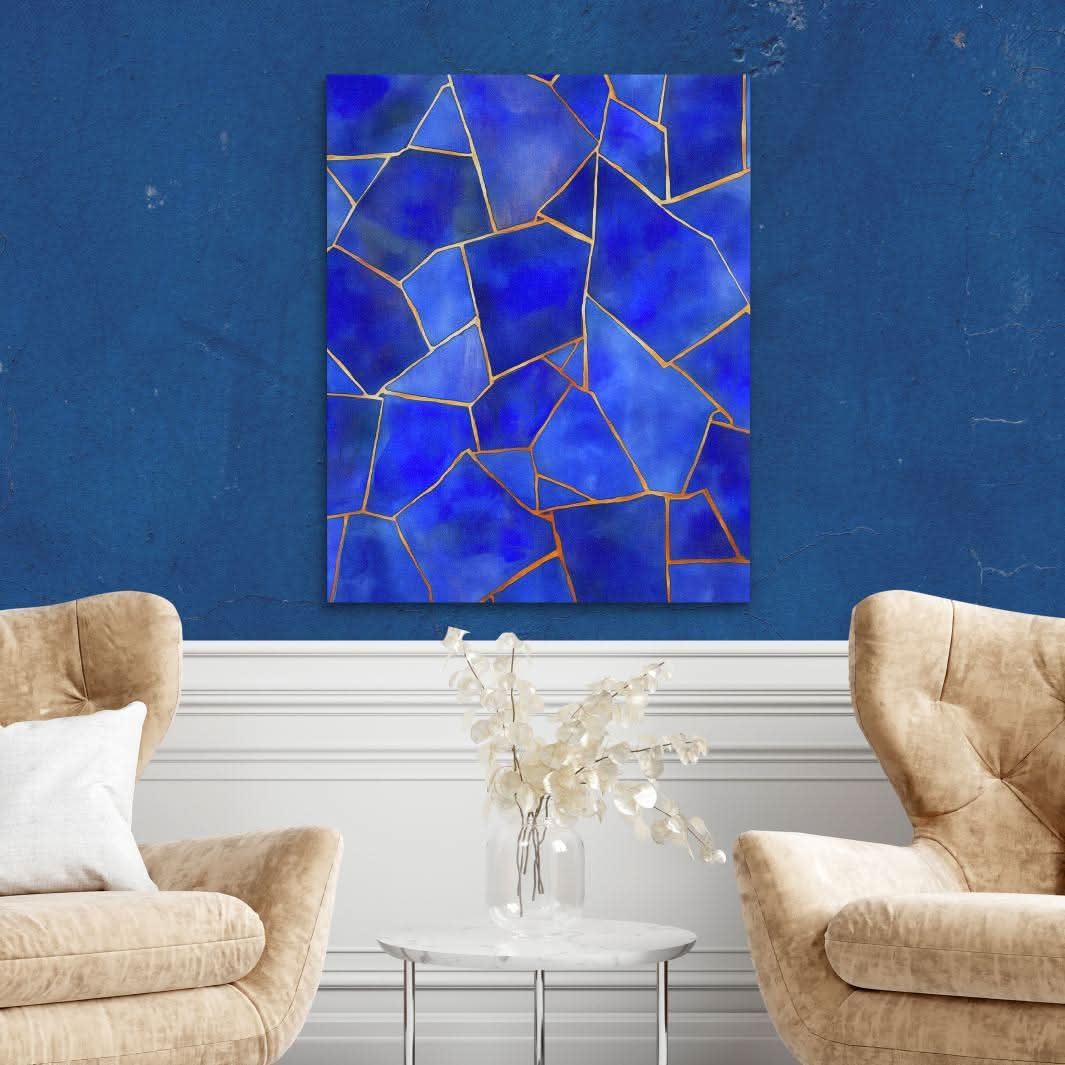 Sapphire Mosai - Royal Blue Art for Creative Studio