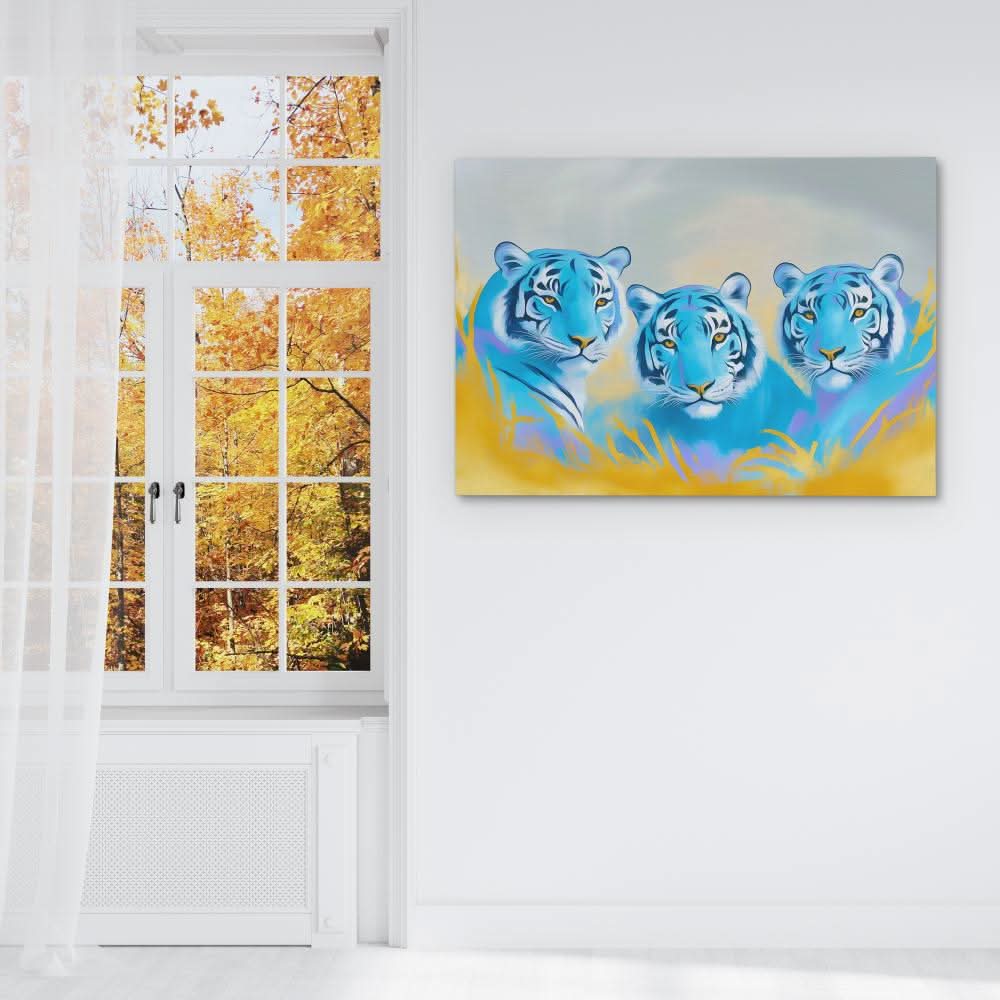 Sapphire Predators - Big Cat Art for Hallway