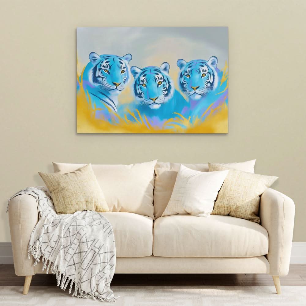 Sapphire Predators - Large Abstract Canvas Print