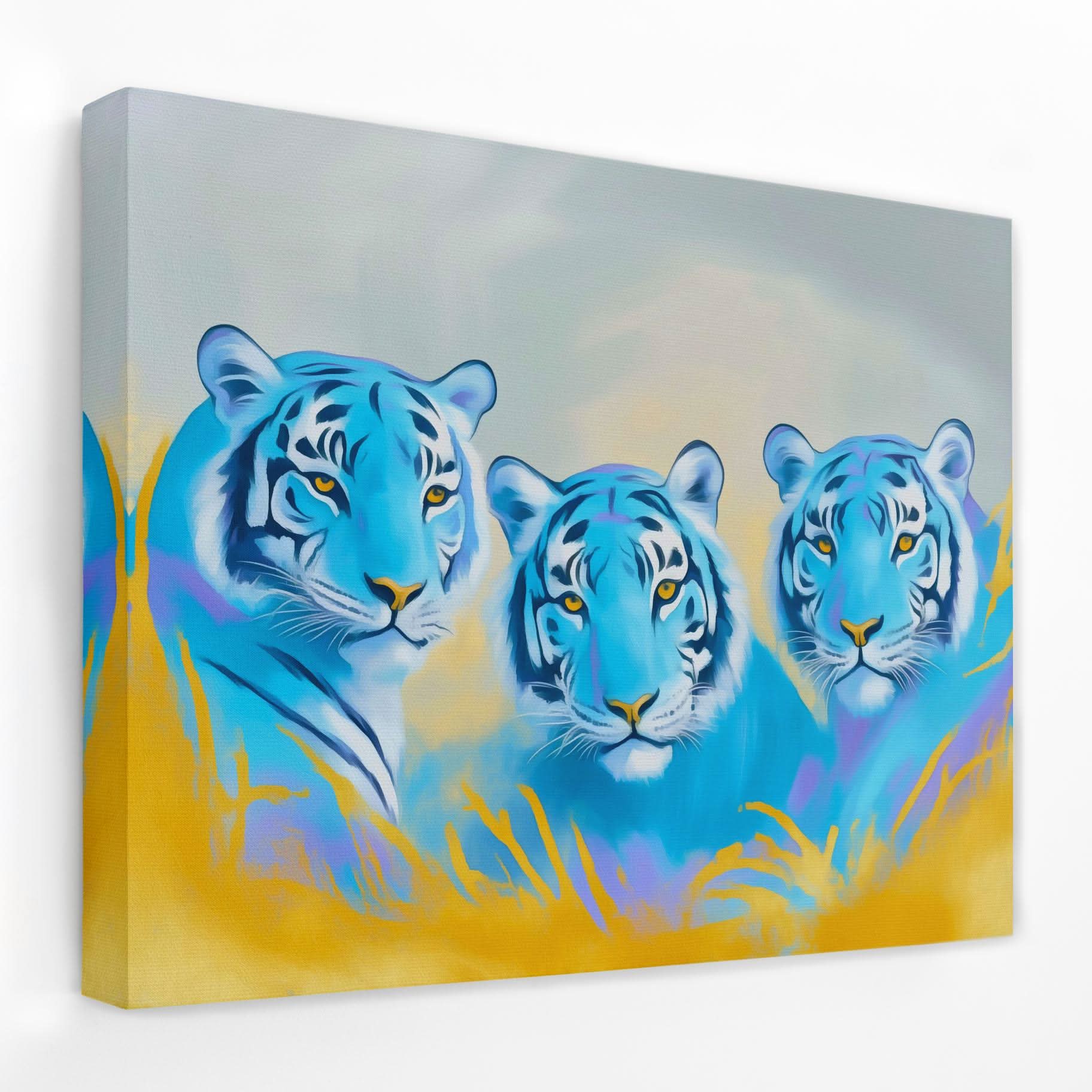 Sapphire Predators - Big Cat Canvas Wall Art
