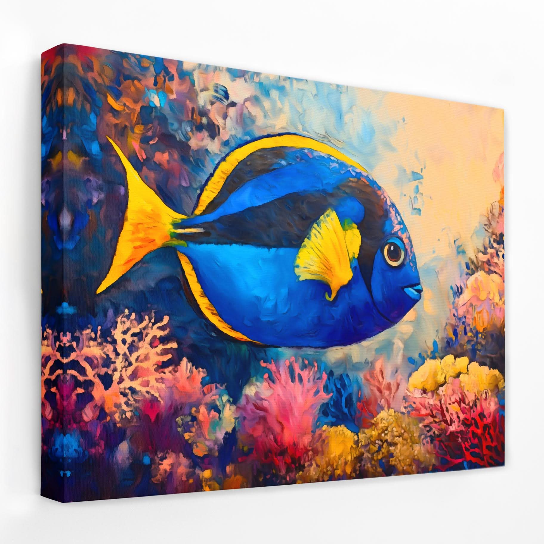 Sapphire Swimmer - Beach House Canvas Wall Art