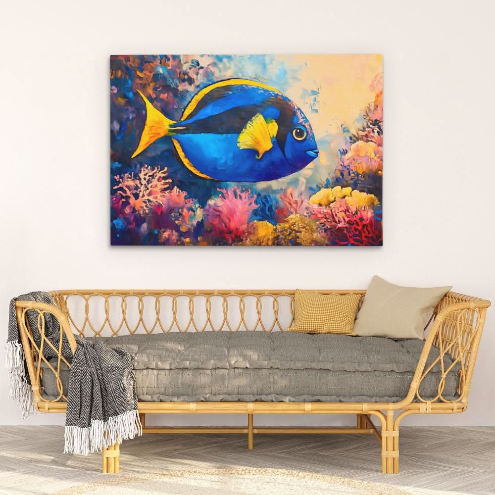 Sapphire Swimmer - Blue Wall Art for Kids Room