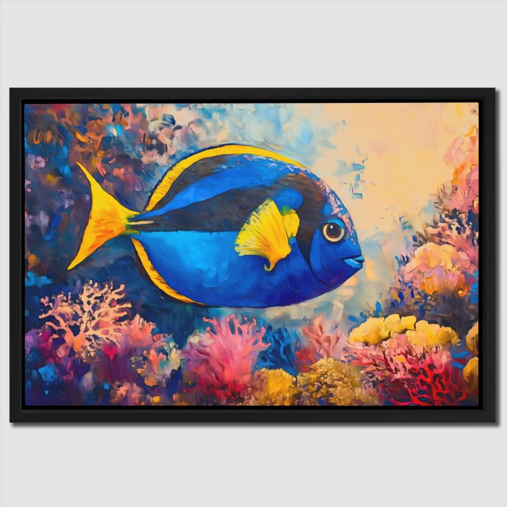 Sapphire Swimmer - Beach House Art for Bathroom