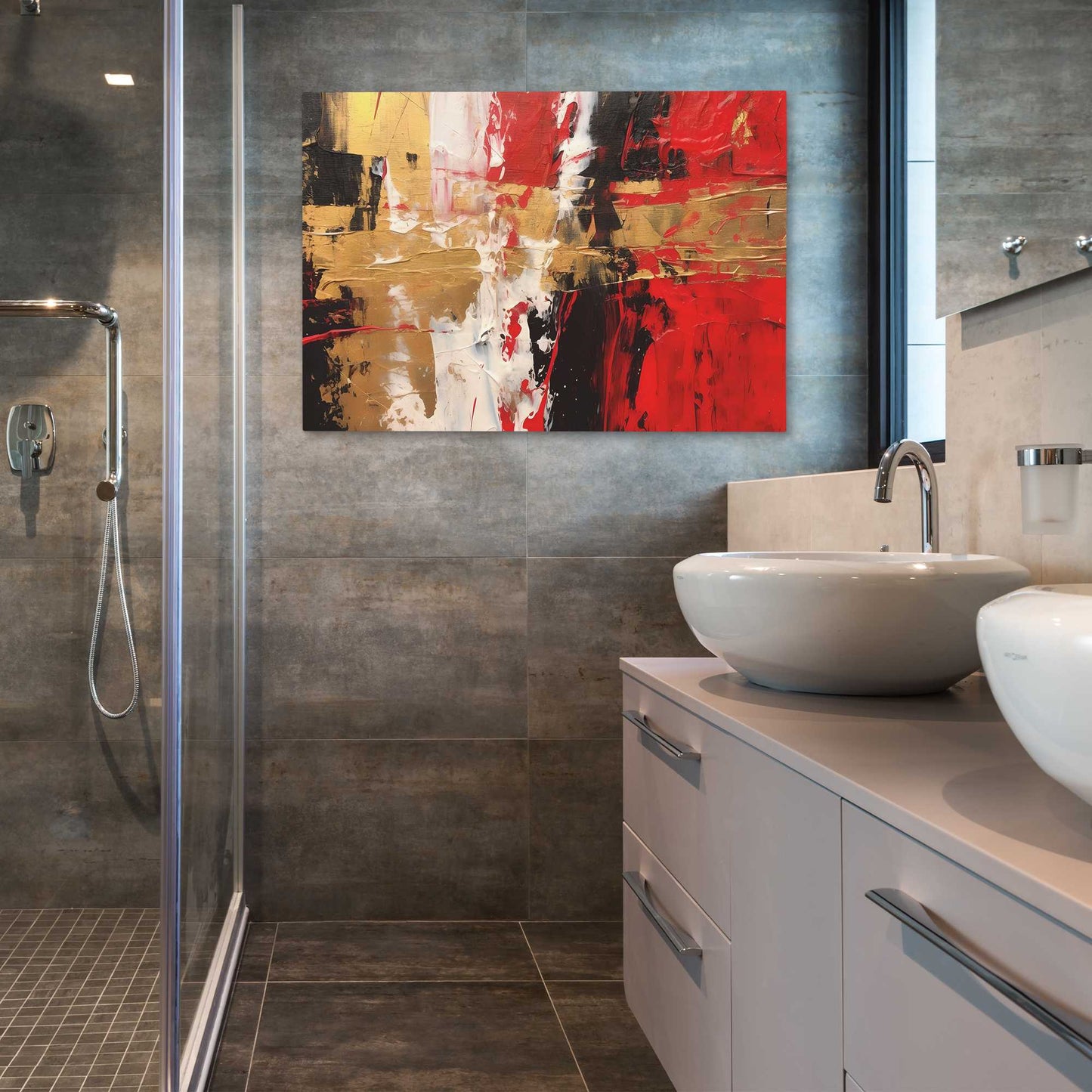 Scarlet Brushstrokes - Luxury Wall Art