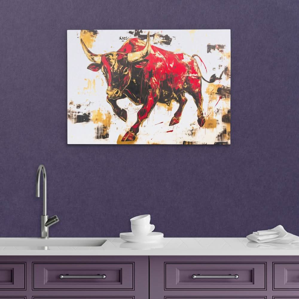 Scarlet Rampage - Bull Art for Office