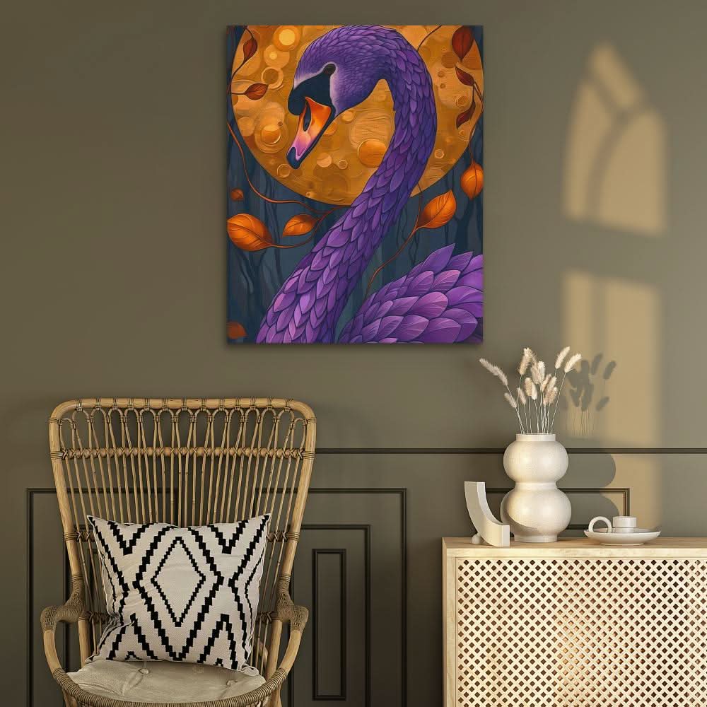 Scarlet Swan - Purple Wall Art