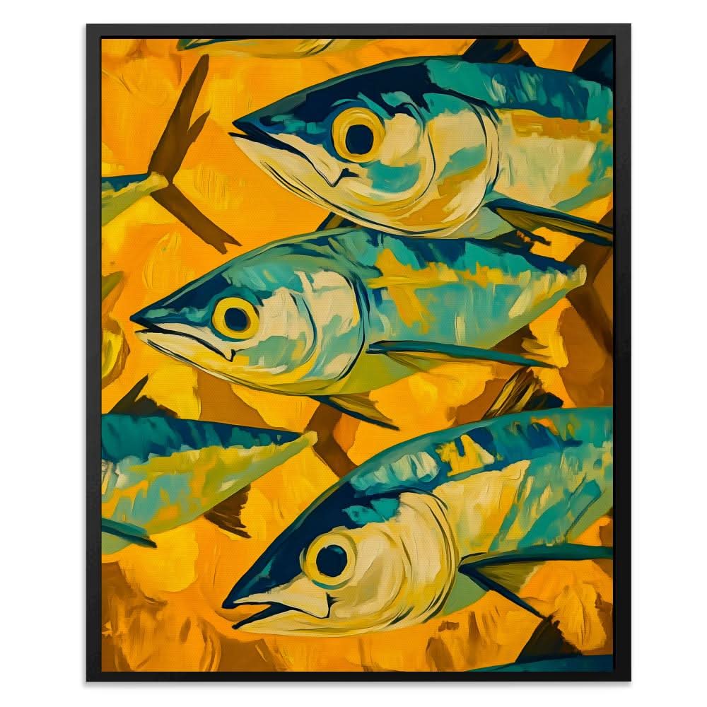 School of Shine - Blue Canvas Wall Art