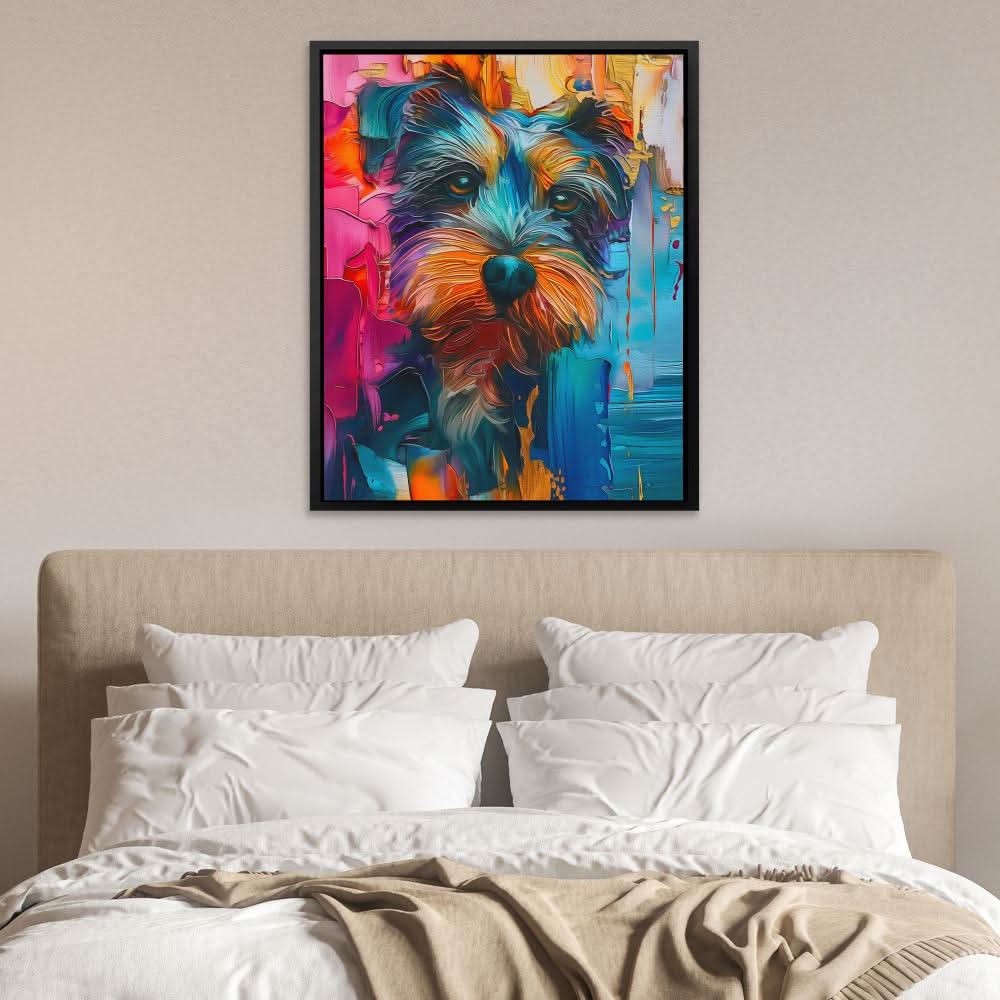 Scottish Fluff - Dog Wall Art in Black Frame