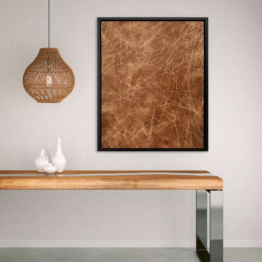 Scribbled Lines - Earth Tones Canvas Print
