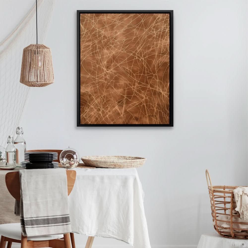 Scribbled Lines - Earth Tones Wall Art for Hallway