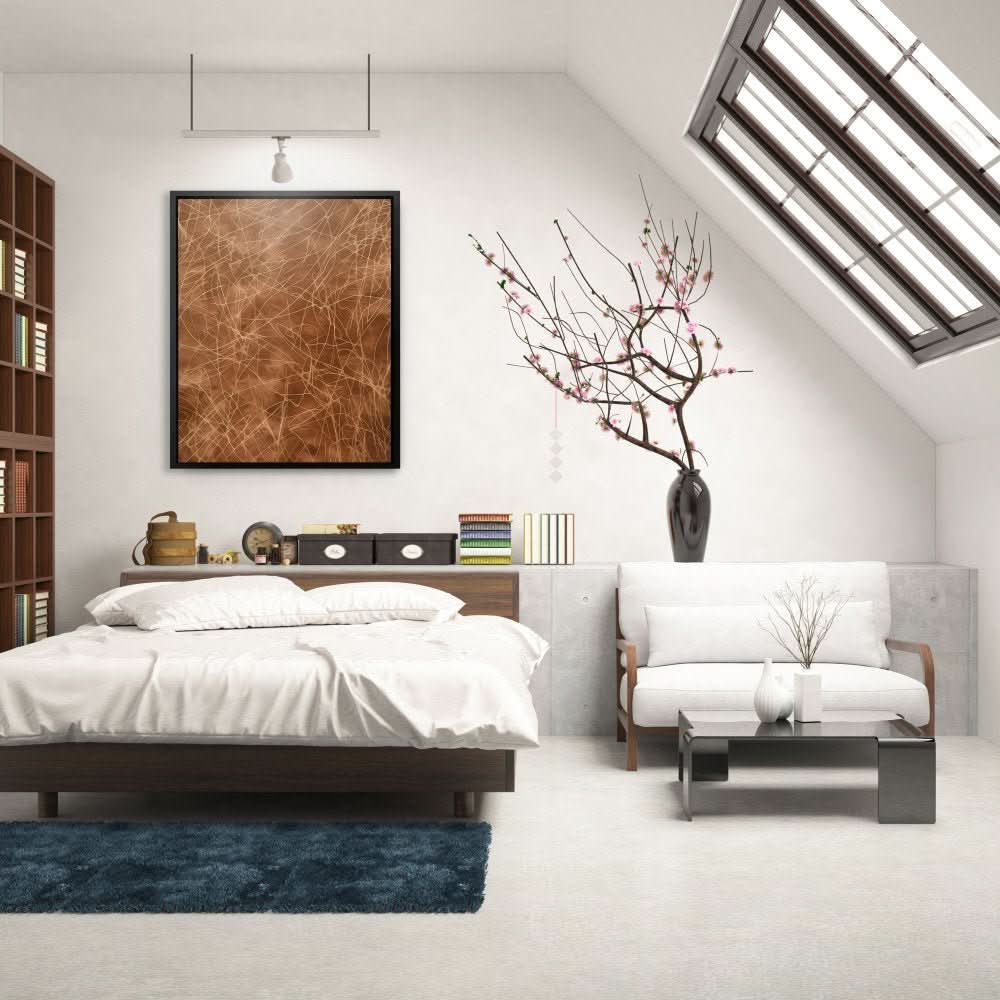 Scribbled Lines - Abstract Wall Art in Black Frame
