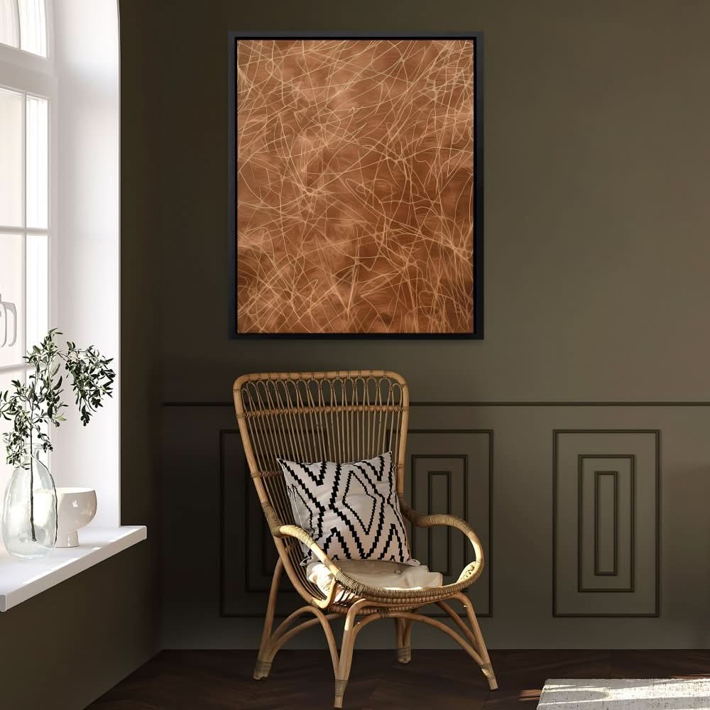 Scribbled Lines - Contemporary Neutral Canvas Wall Art