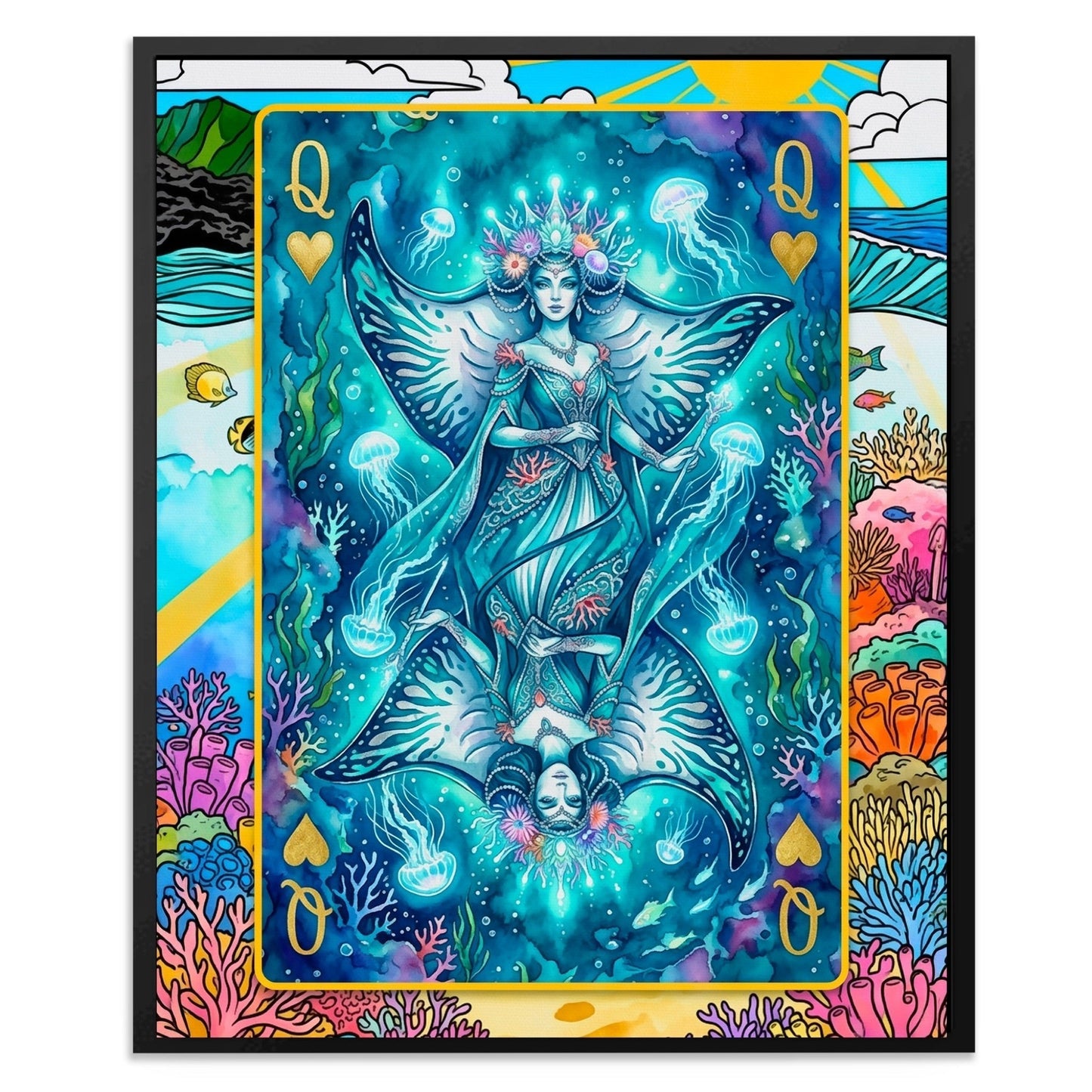 Sea Creature King Queen Jack - 3 Piece Canvas Set Queen