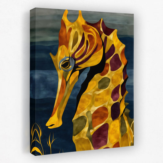 Seahorse Golden Tides - Luxury Wall Art