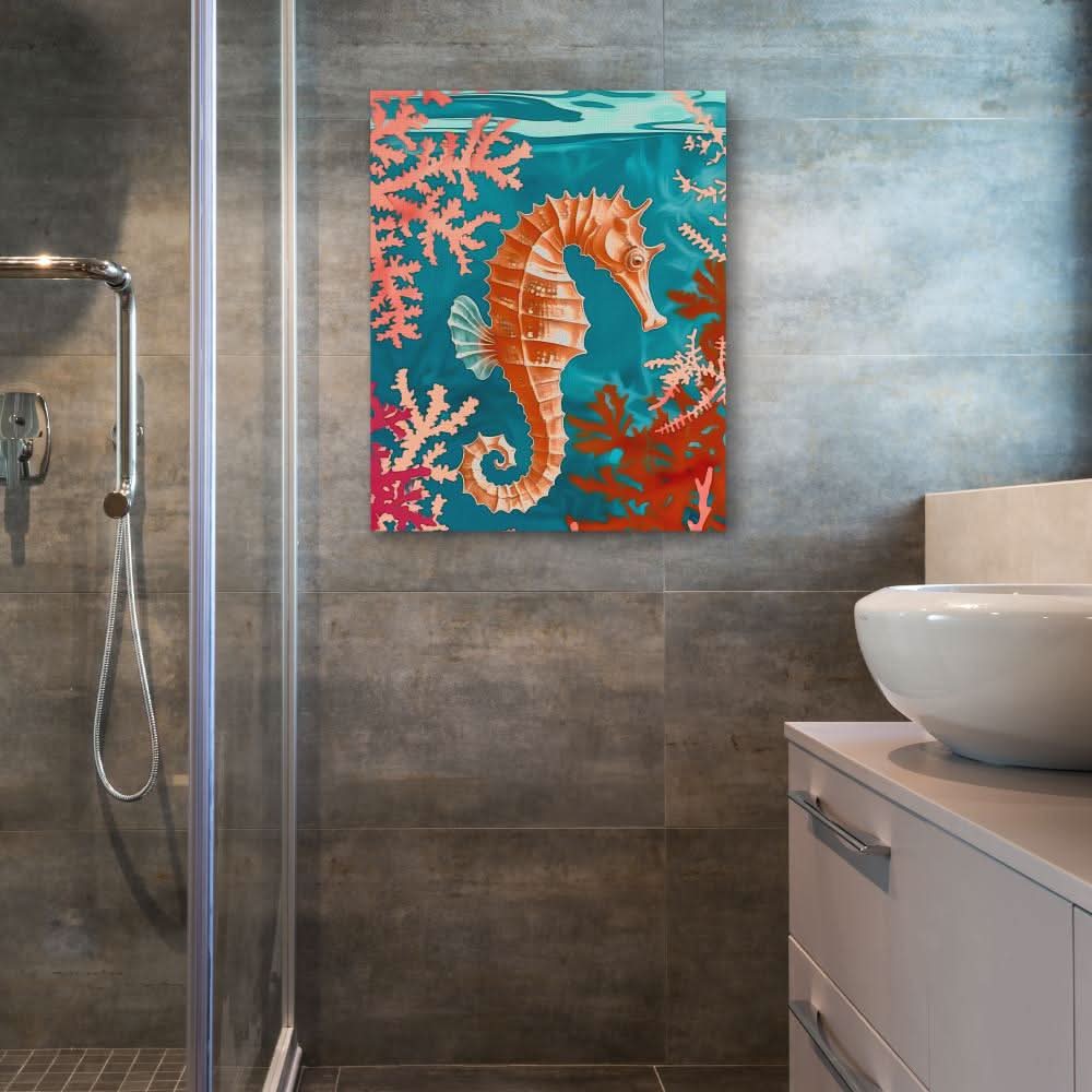 Seahorse Swimming - Animals Art