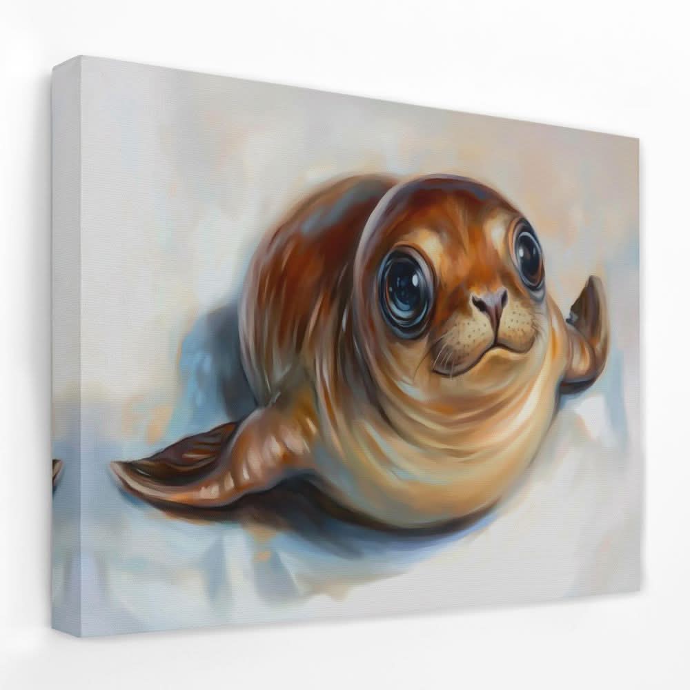 Seal in Love - Baby Animal Canvas Wall Art