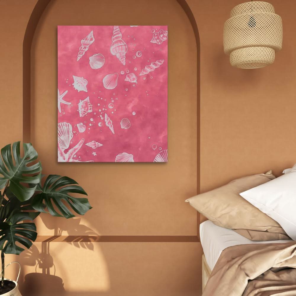 Seashell Dance - Modern Wall Art in Black Frame