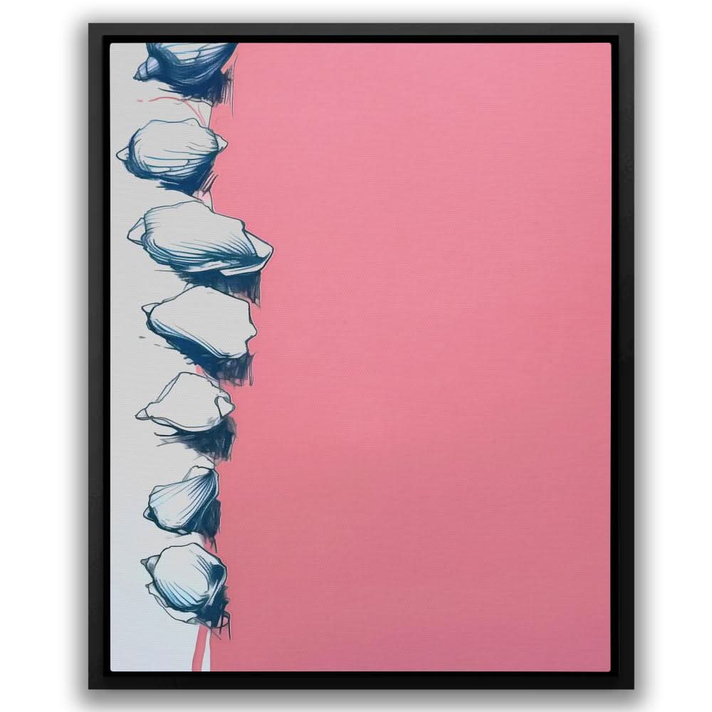 Seashell Doodle - Pink Coastal Canvas Print